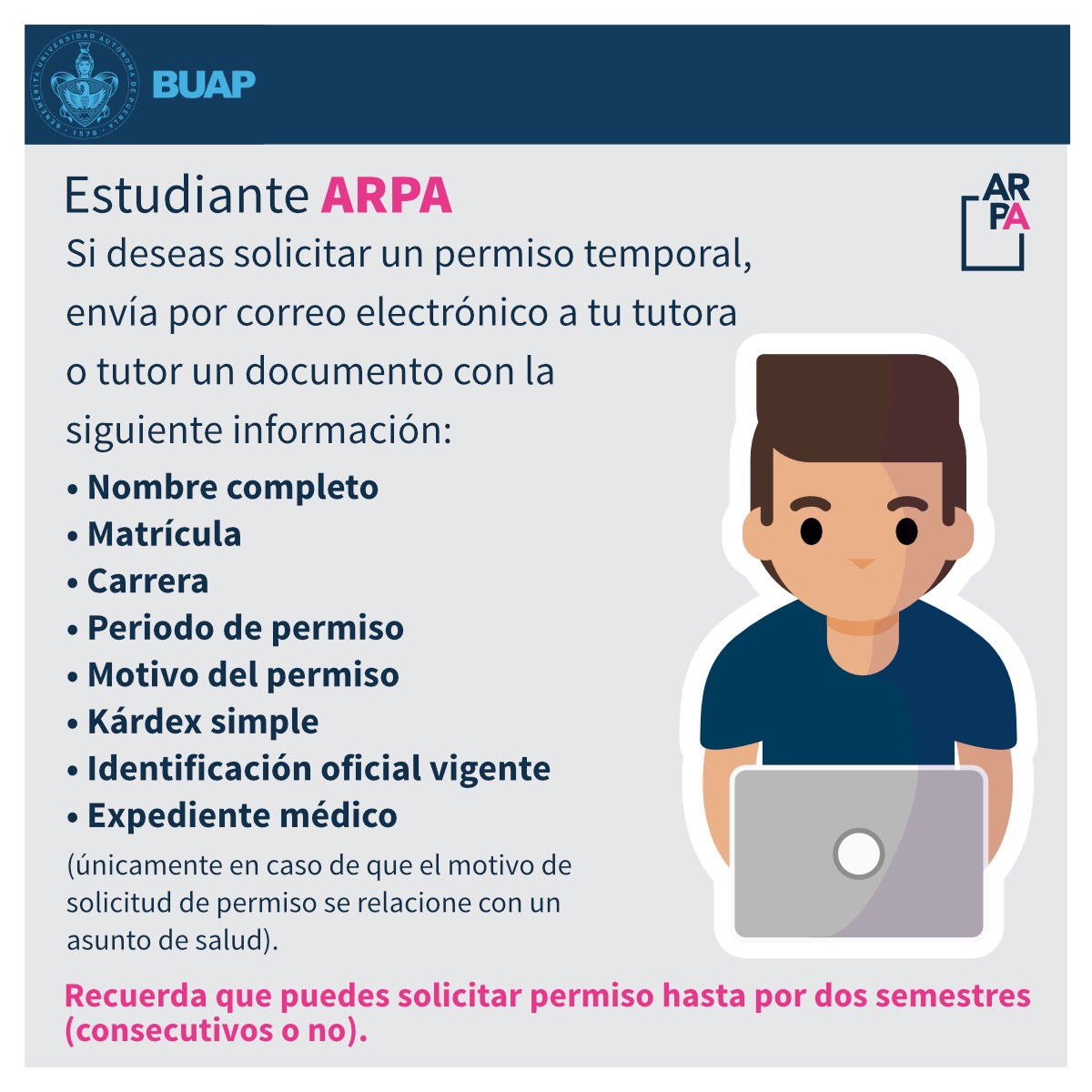 Procedimiento para solicitar permiso temporal Secretaría Académica ARPA