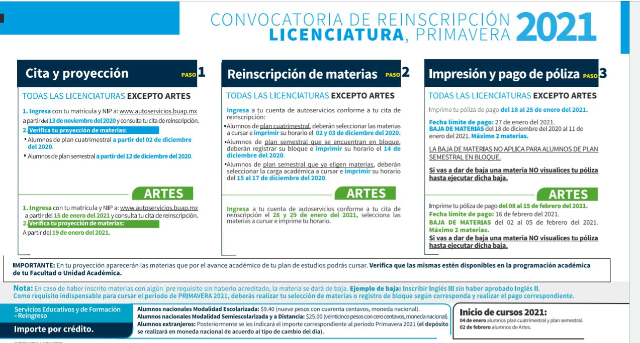 Convocatoria de reinscripción prim 2020