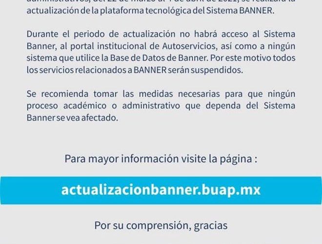 AVISO – Actualización BANNER