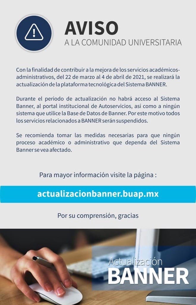 AVISO – Actualización BANNER