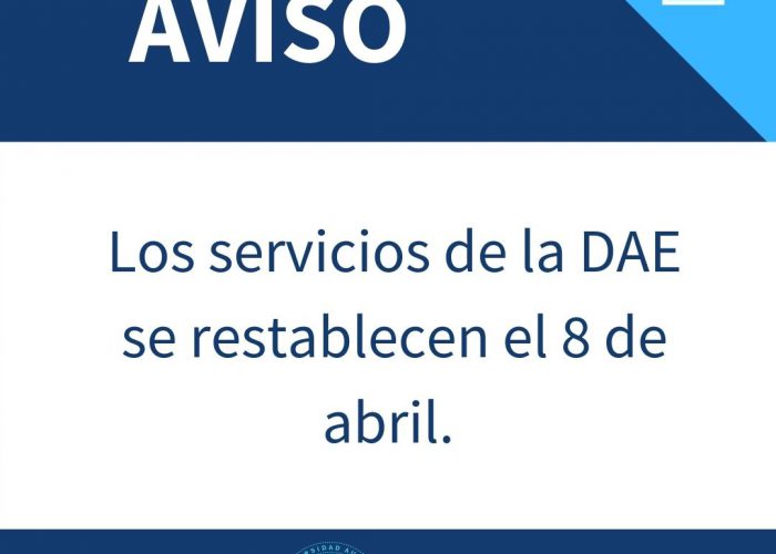 AVISO: Servicios DAE