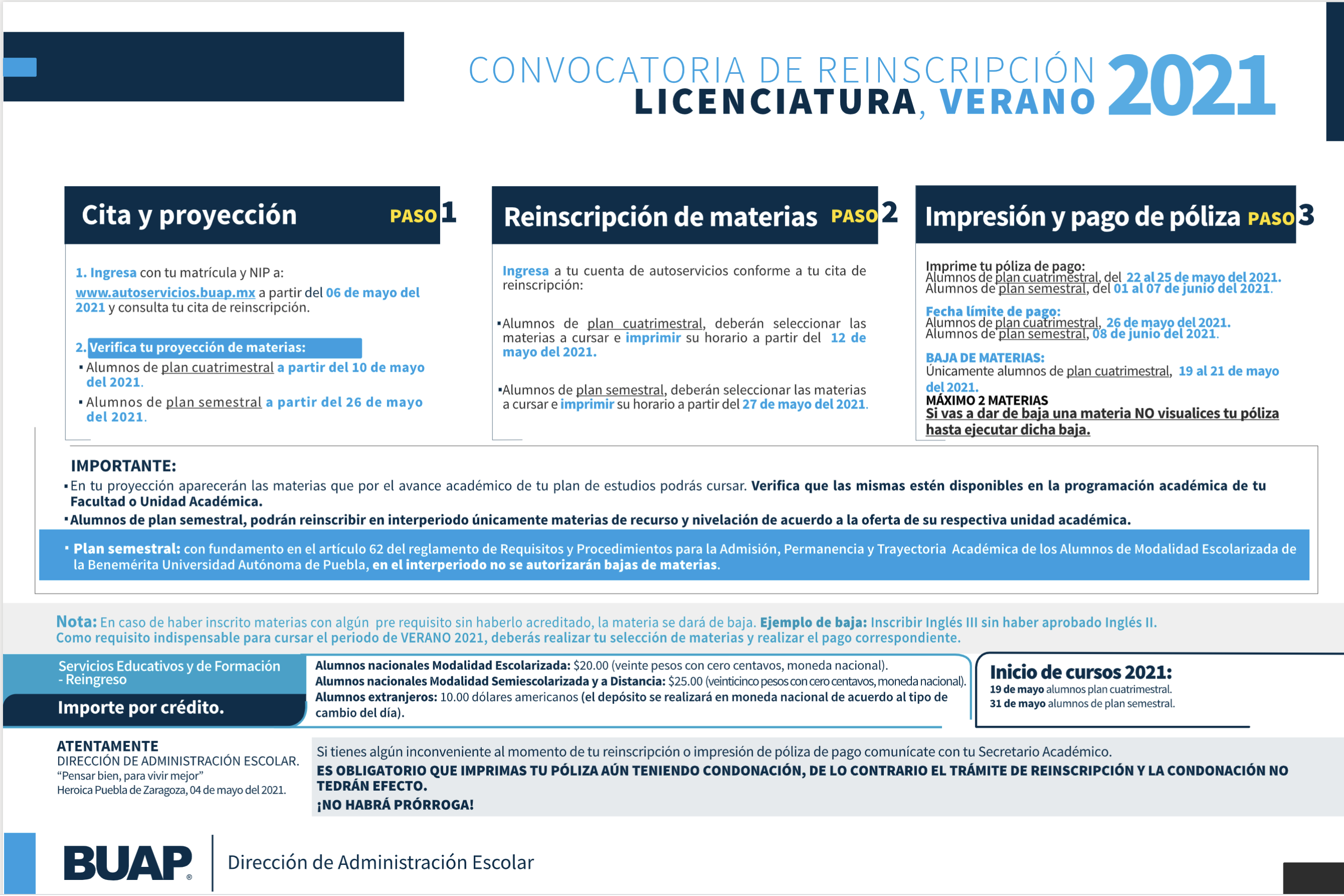 Convocatoria Verano 2021