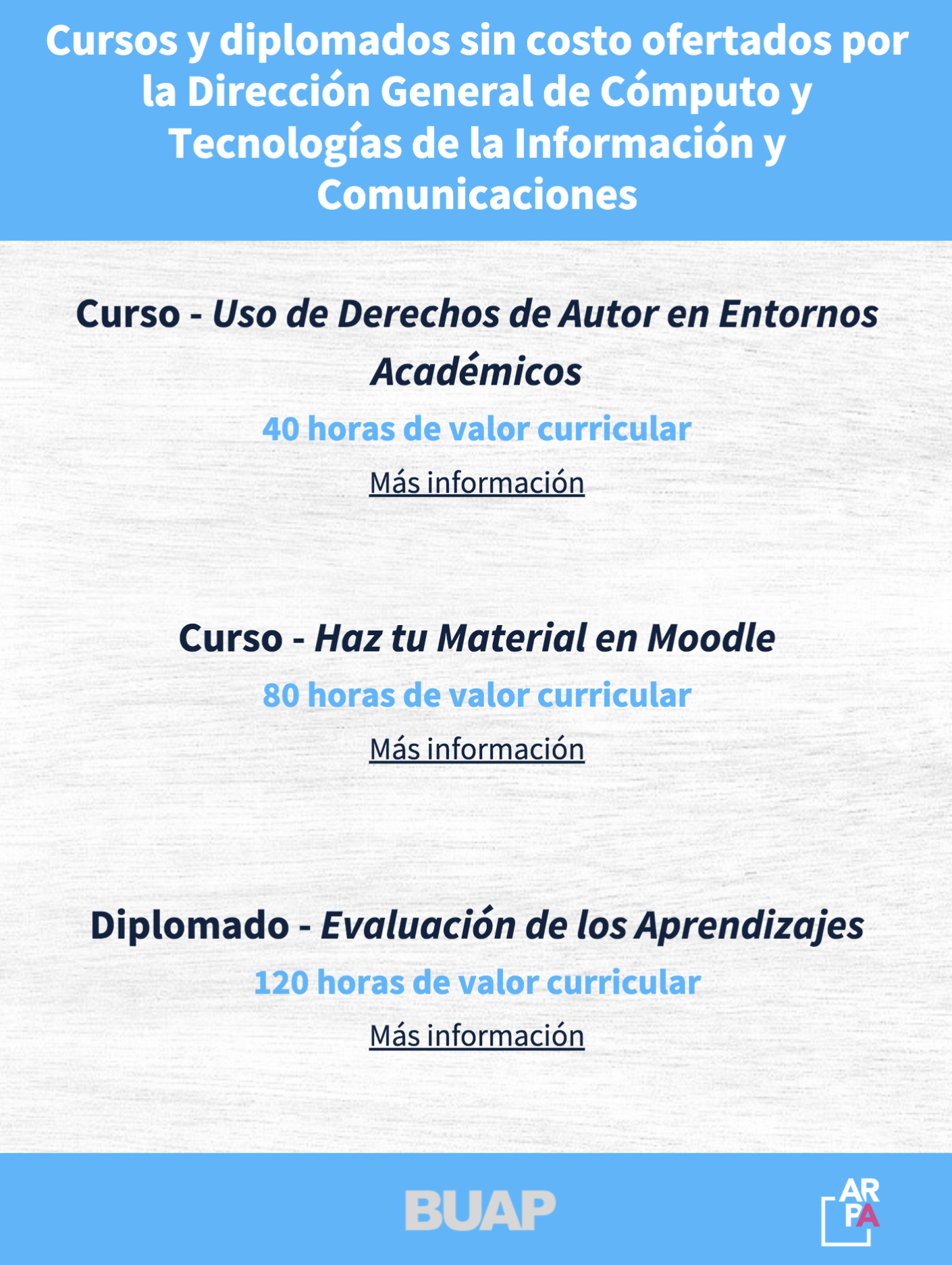 Cursos y Diplomados sin Costo ofertados por la Dirección General de Cómputo