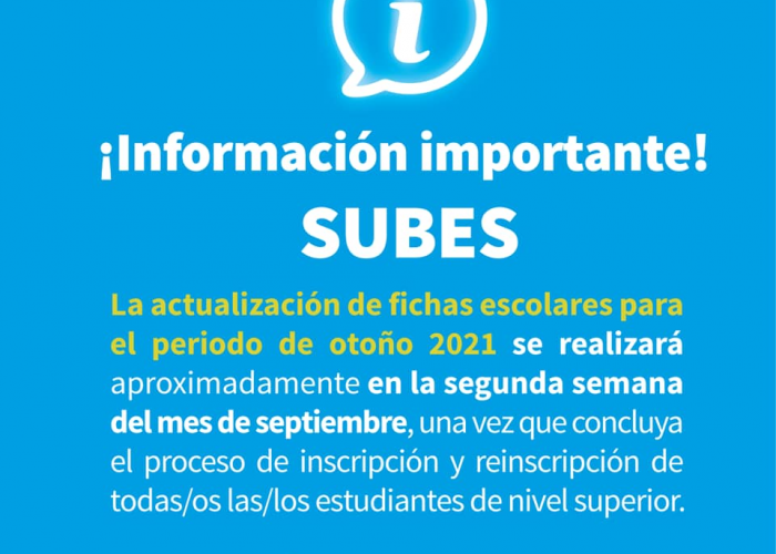 Actualización de Fichas Escolares SUBES