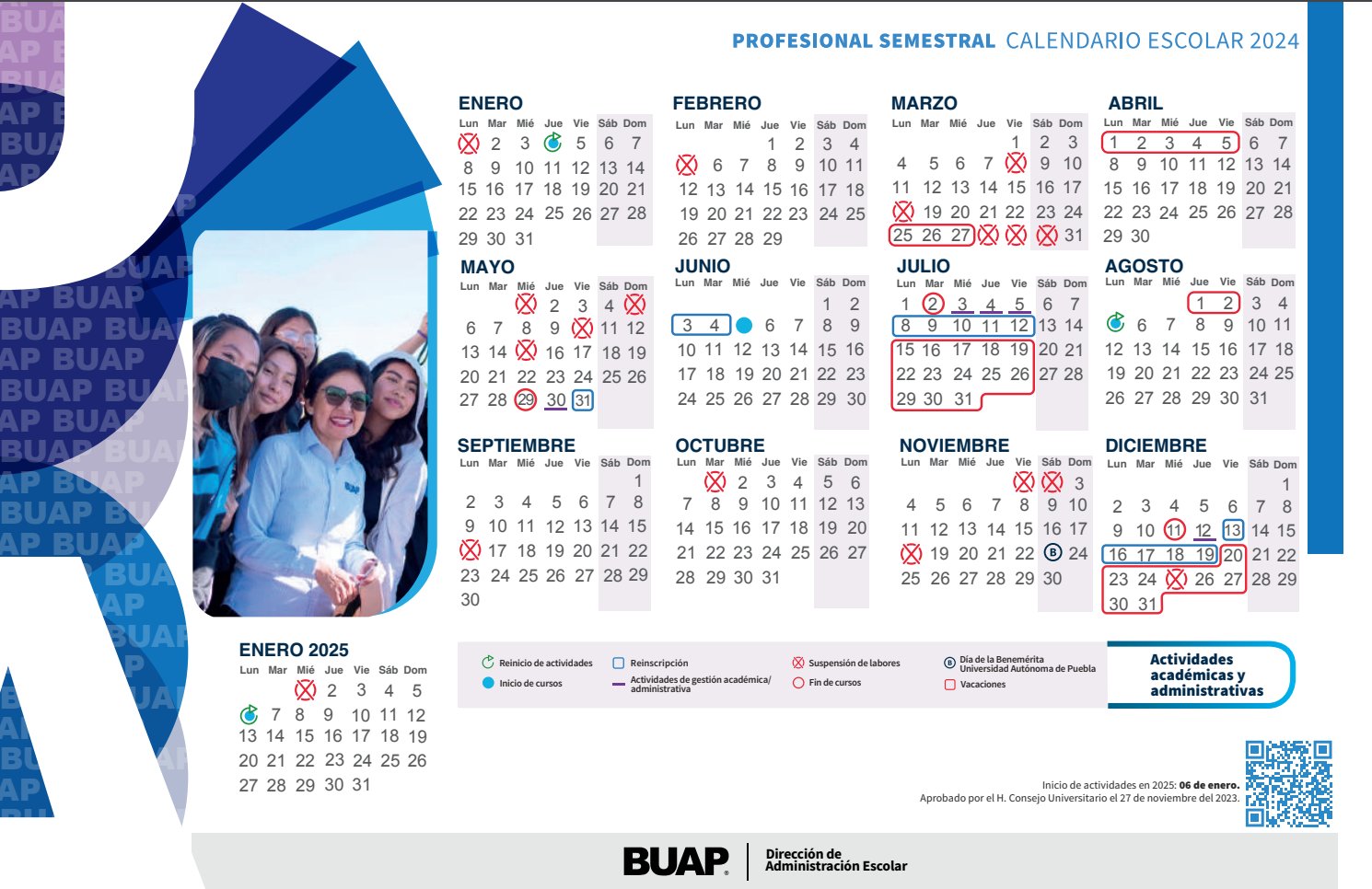 Calendario Semestral BUAP